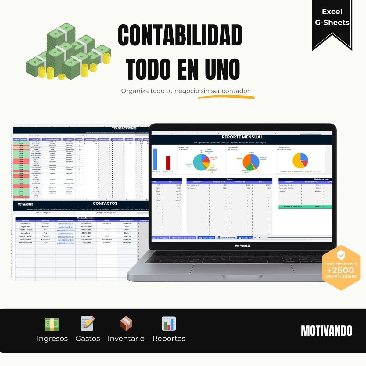 Plantilla de Contabilidad para Excel y Google Sheets