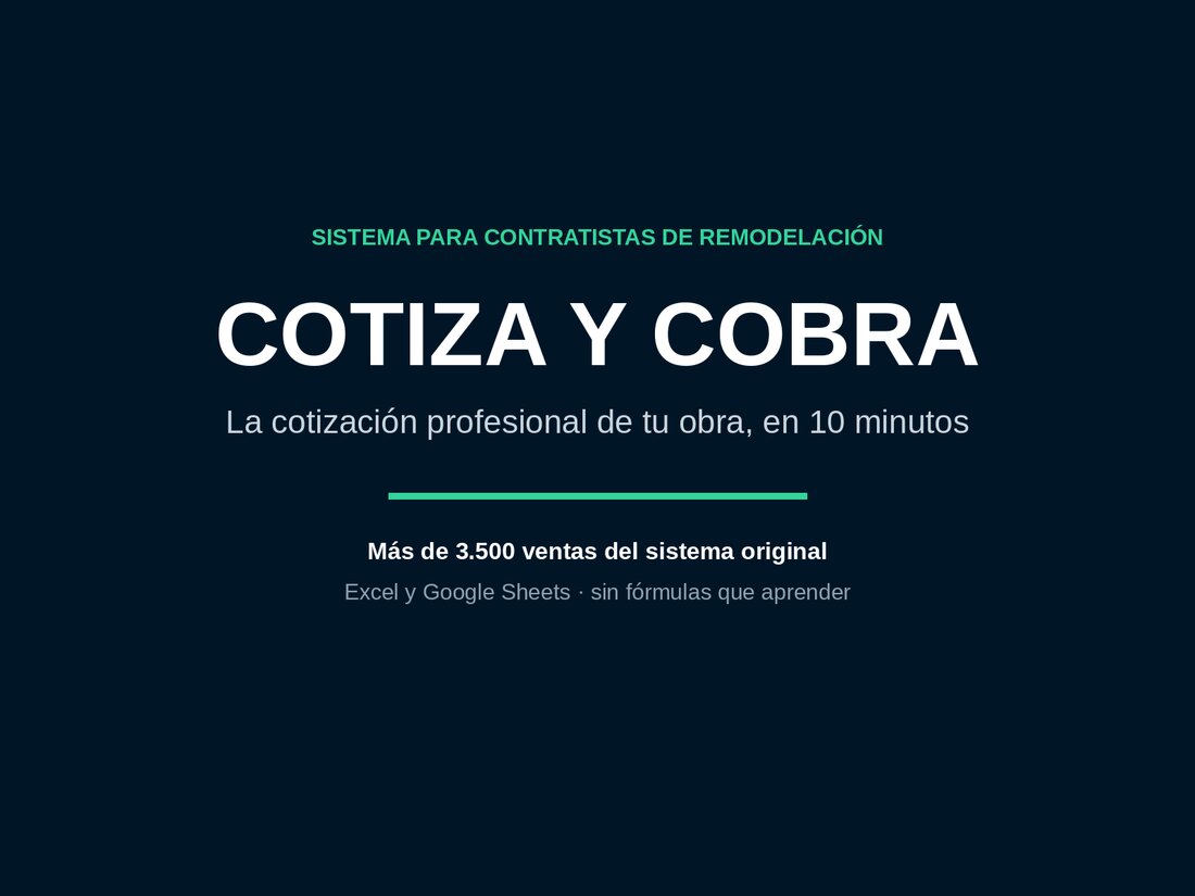 Cotiza y Cobra · Edición Remodelación