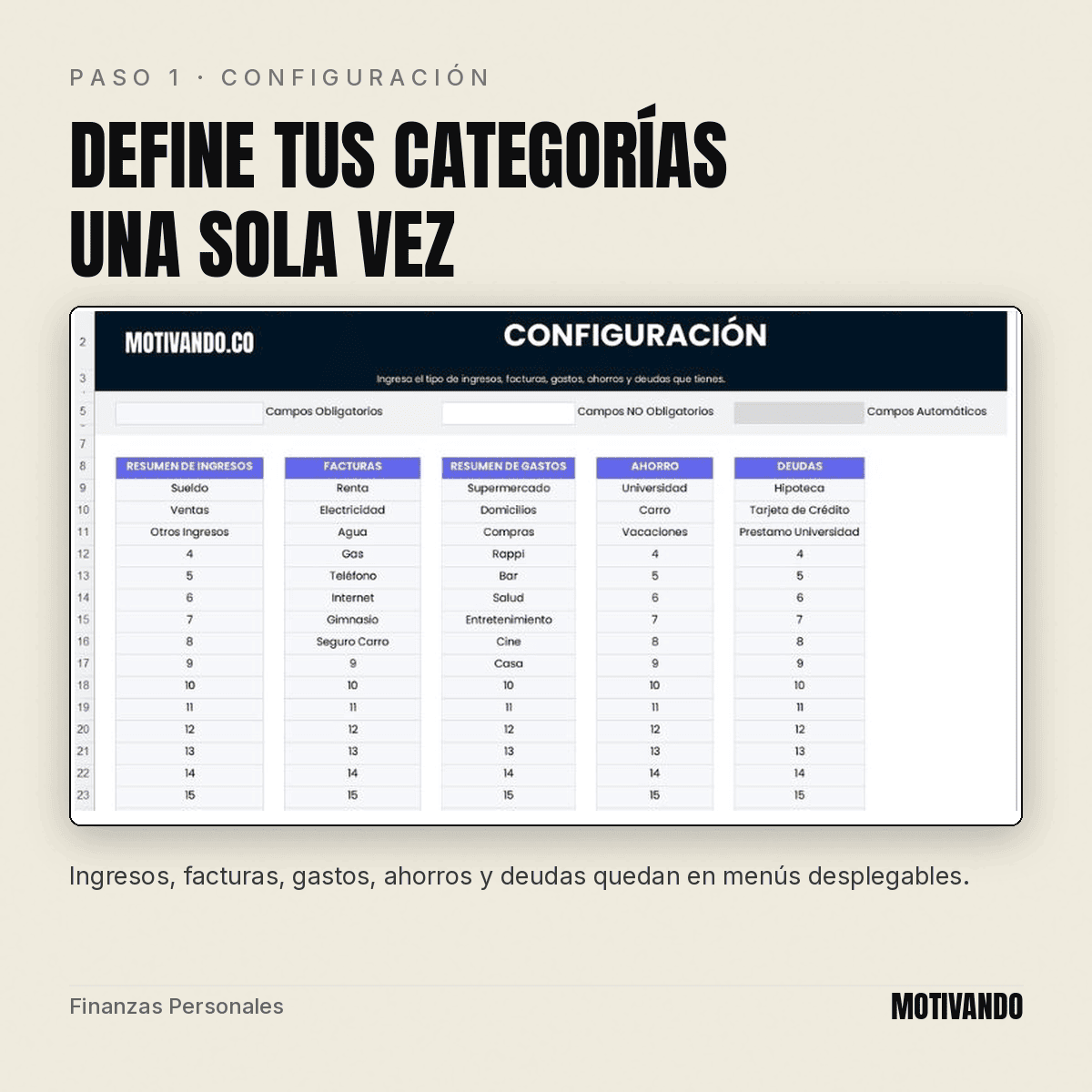 finanzas personales excel – paso 1