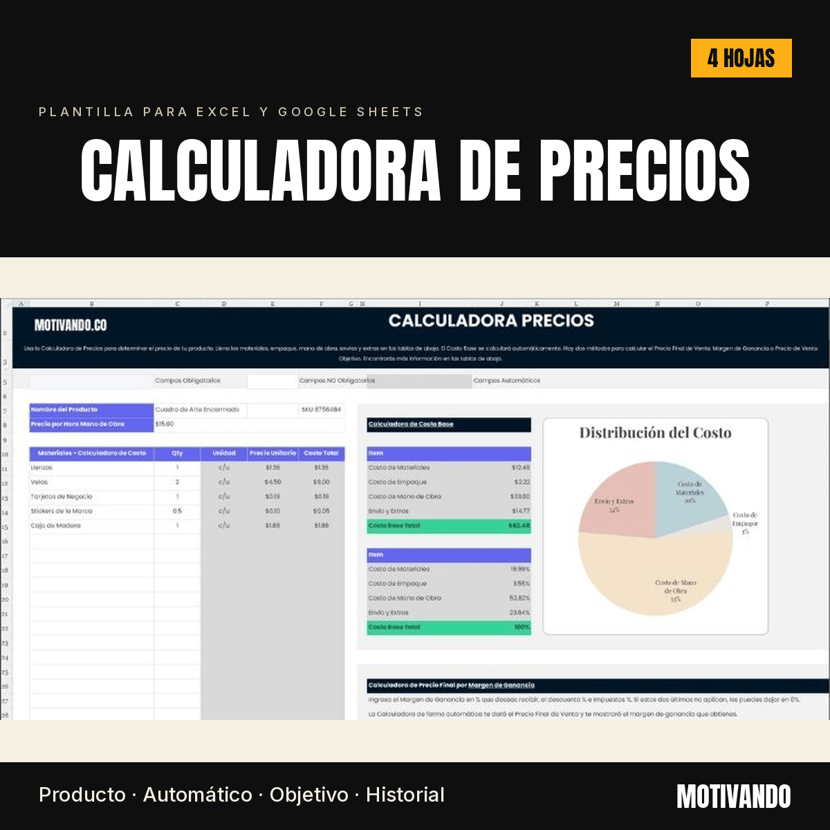Calculadora de Precios | Plantilla para Excel y Google Sheets