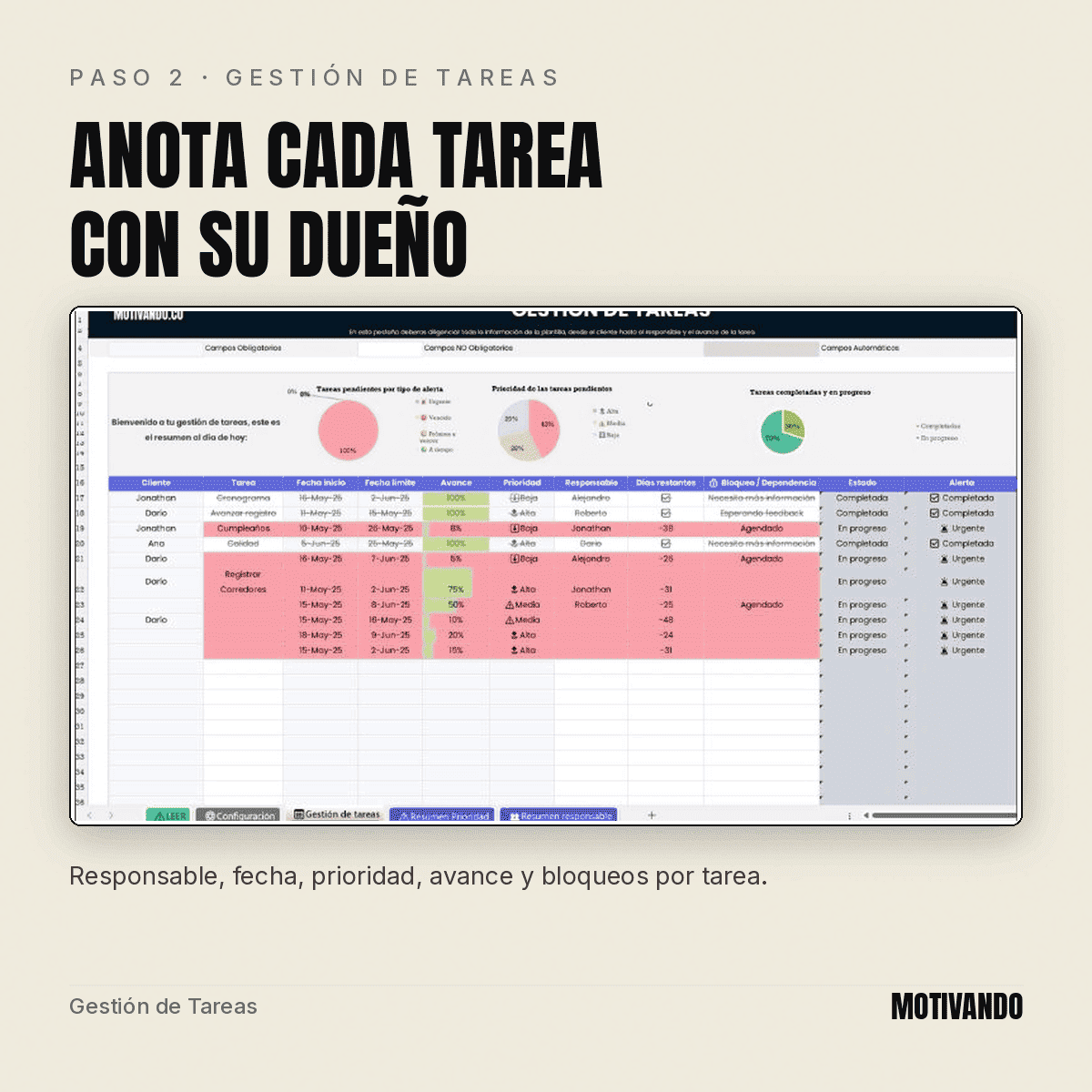 lista de tareas excel – paso 2