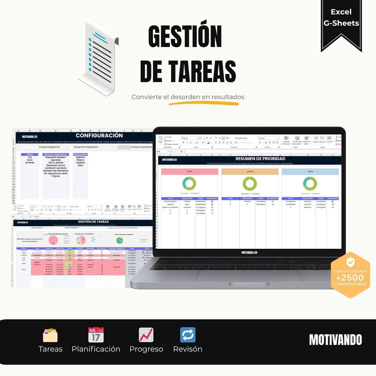 Gestión de Tareas | Plantilla para Excel y Google Sheets