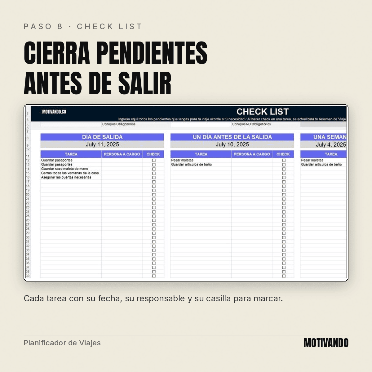 planificador de viajes excel – paso 8