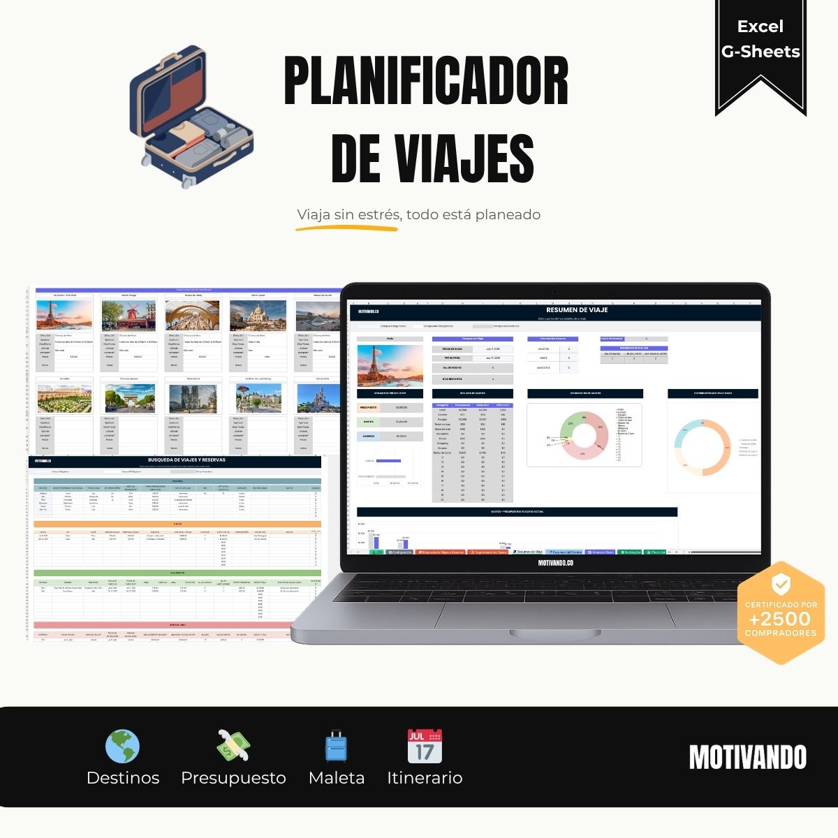 Planificador de Viajes | Plantilla para Excel y Google Sheets