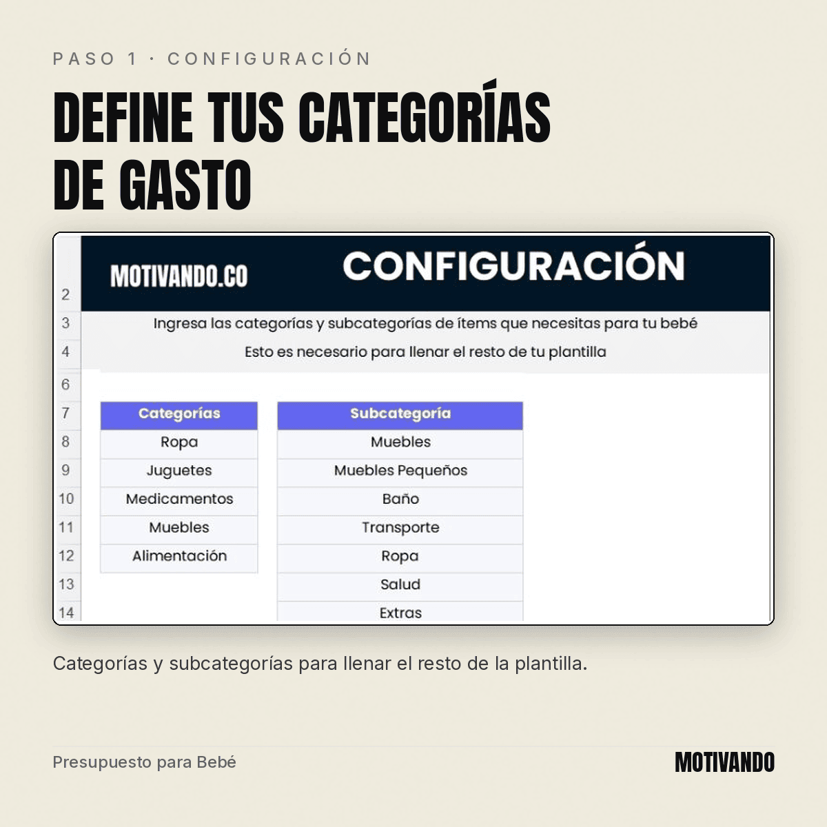 gastos de un bebe – paso 1