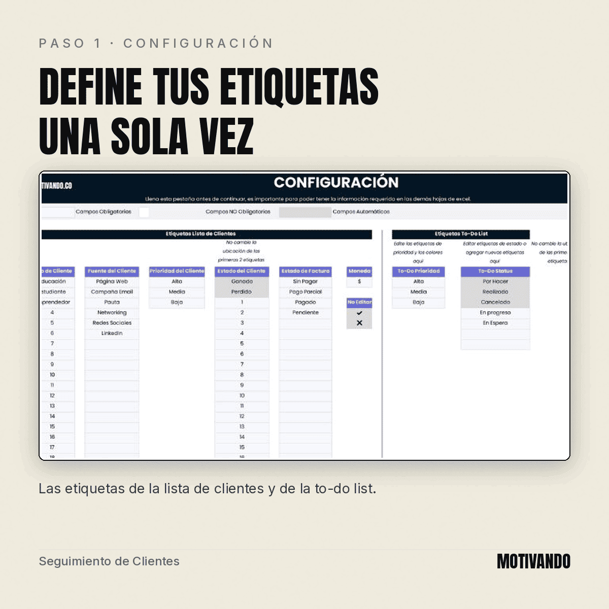 crm en excel – paso 1
