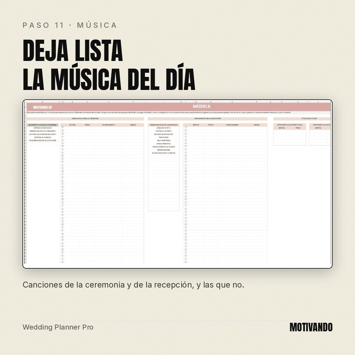 wedding planner excel – paso 11