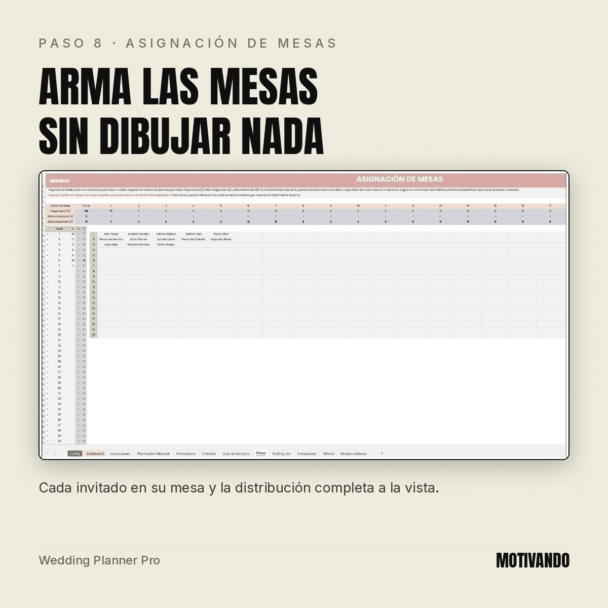 wedding planner excel – paso 8