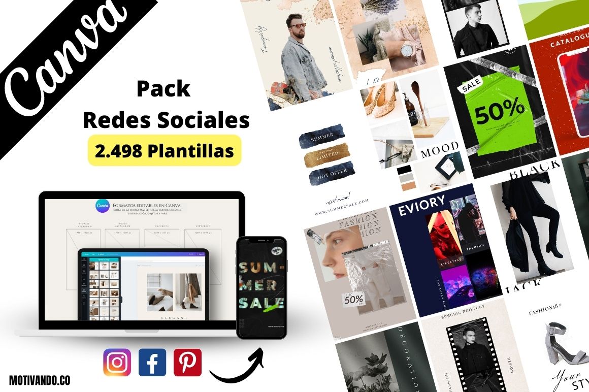 Plantillas de Canva para Redes Sociales | Pack de +2.400 Diseños para Instagram, Facebook y Pinterest