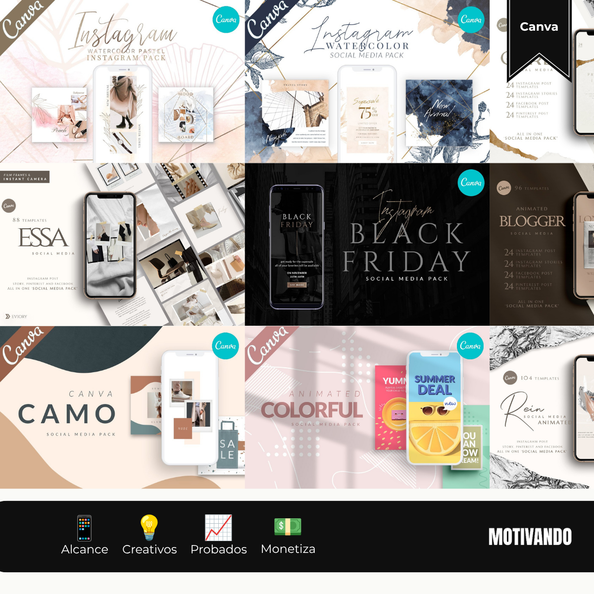Plantillas de Canva para posts de Instagram y Facebook