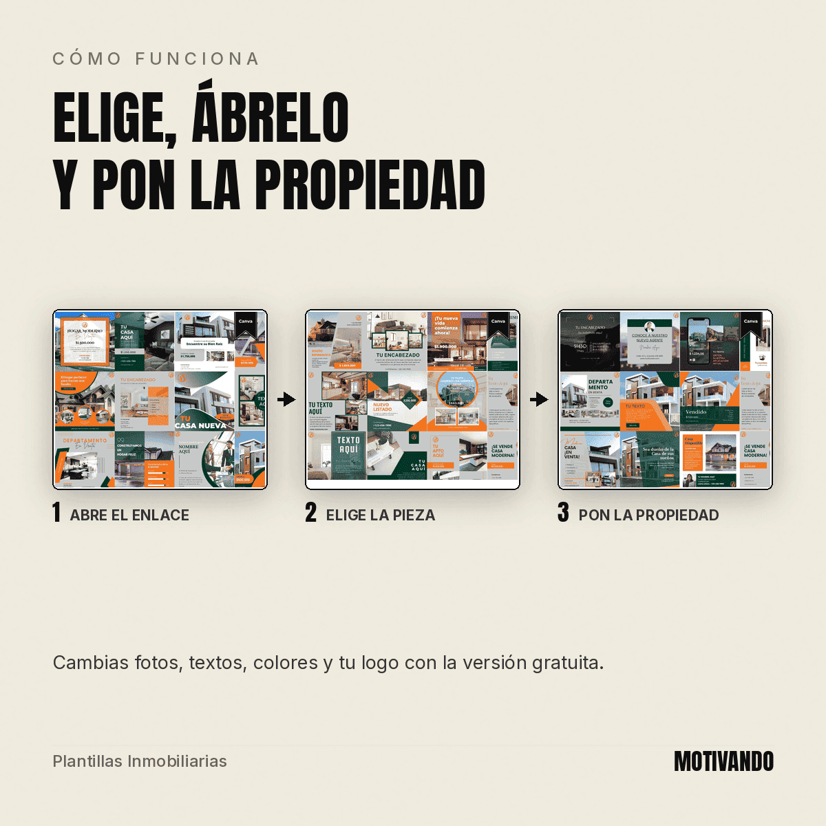 Plantilla de publicidad inmobiliaria en Canva para post de venta de casas