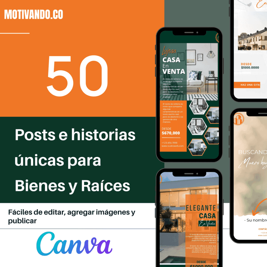 Plantillas Inmobiliarias para Canva | +50 Diseños Profesionales para Vender Propiedades en Redes Sociales