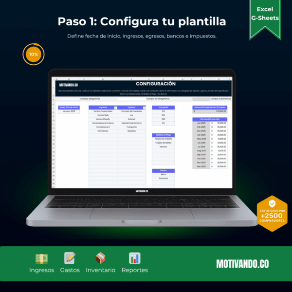 Plantilla de Contabilidad para Excel y Google Sheets | Todo en Uno y 100% Automatizada