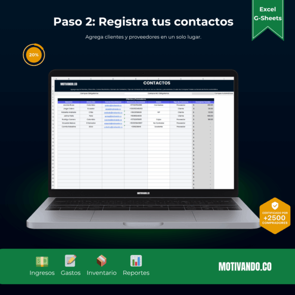 Plantilla de Contabilidad para Excel y Google Sheets | Todo en Uno y 100% Automatizada