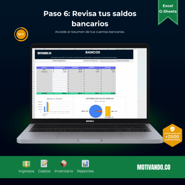 Plantilla de Contabilidad para Excel y Google Sheets | Todo en Uno y 100% Automatizada