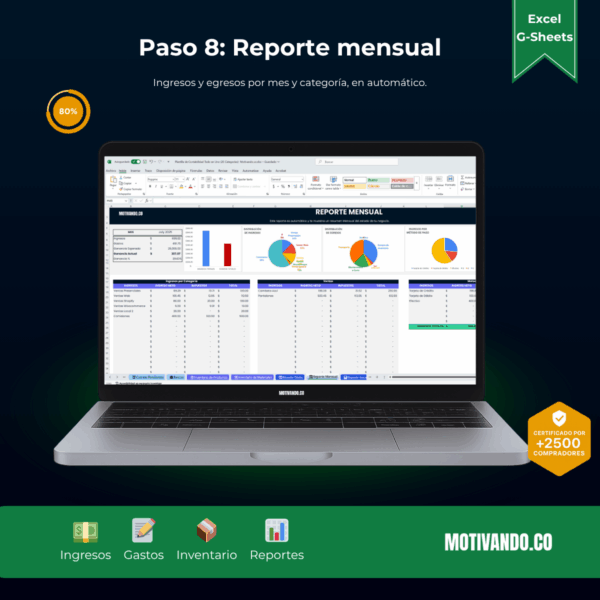 Plantilla de Contabilidad para Excel y Google Sheets | Todo en Uno y 100% Automatizada