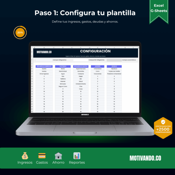 Finanzas Personales | Plantilla para Excel y Google Sheets | Control de Ingresos, Gastos y Ahorros