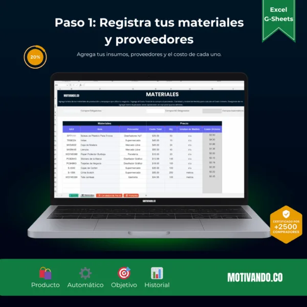 Paso 1_ Calculadora de Precios Calculadora de Precios | Plantilla para Excel y Google Sheets