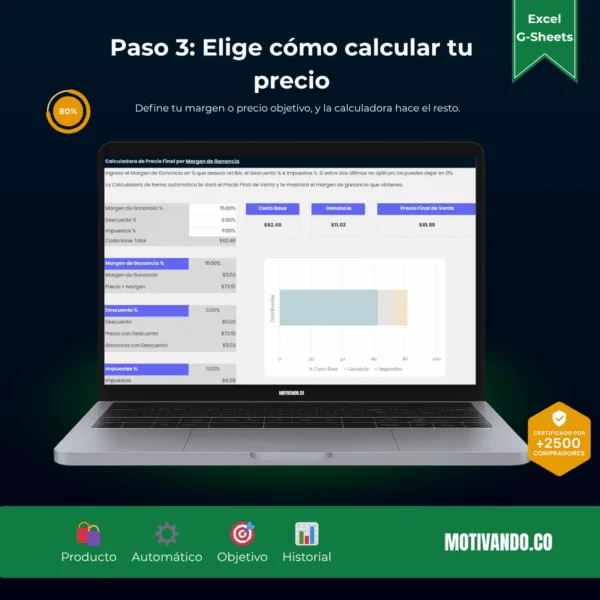 Paso 3_ Calculadora de Precios Calculadora de Precios | Plantilla para Excel y Google Sheets
