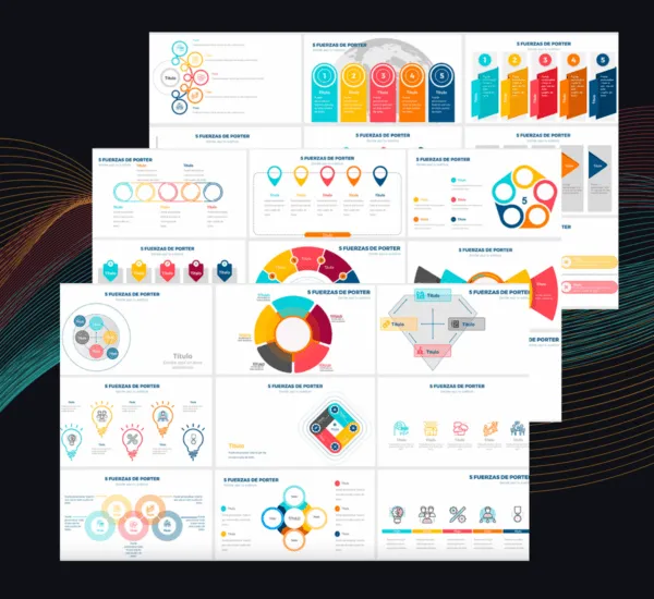 Plantilla 5 Fuerzas de Porter PowerPoint | Análisis Competitivo Estratégico