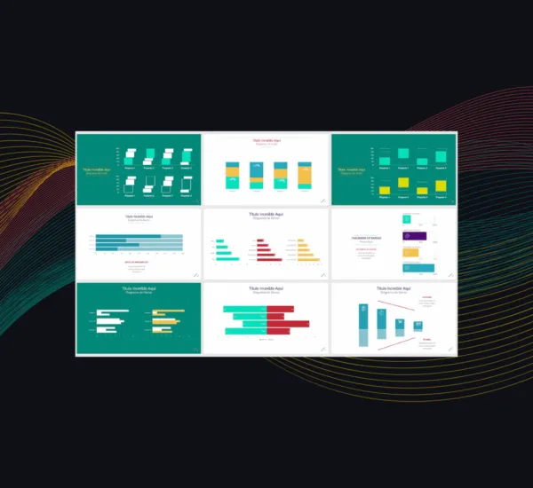 Plantilla Diagramas de Barras PowerPoint | Gráficos Excel Integrados