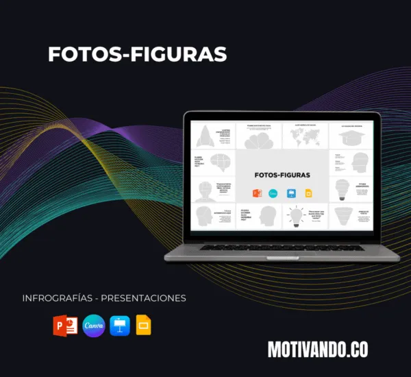 Plantilla Fotos Figuras y Pinceladas PowerPoint
