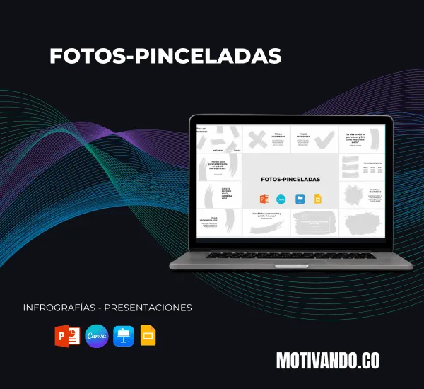 Plantilla Fotos Figuras y Pinceladas PowerPoint | Presentación Creativa y Artística