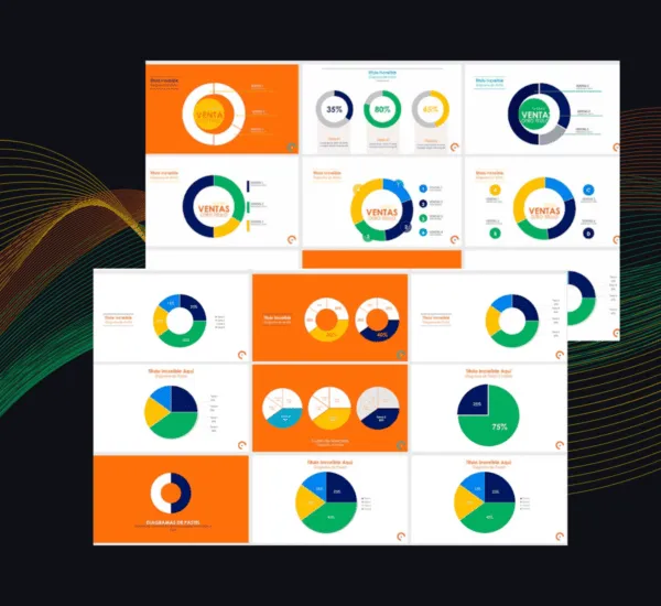 Plantilla Gráficos de Pastel PowerPoint | Presentación Pastel con Excel