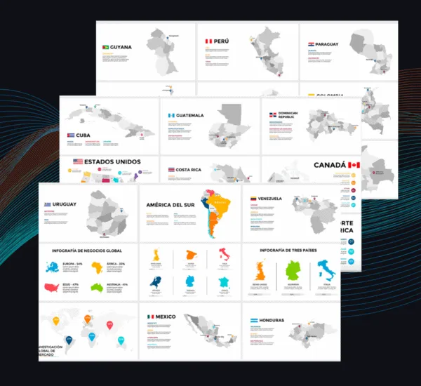 Plantilla Mapas Mundiales | Presentación Interactiva y Editable para PowerPoint