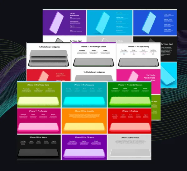 Mockups Celulares | Plantilla PowerPoint para Apps, Productos Digitales y Presentaciones UX