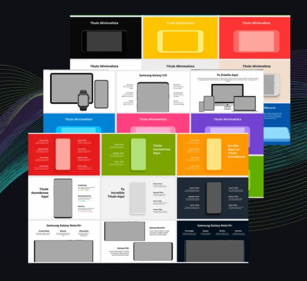 Mockups Celulares | Plantilla PowerPoint para Apps, Productos Digitales y Presentaciones UX