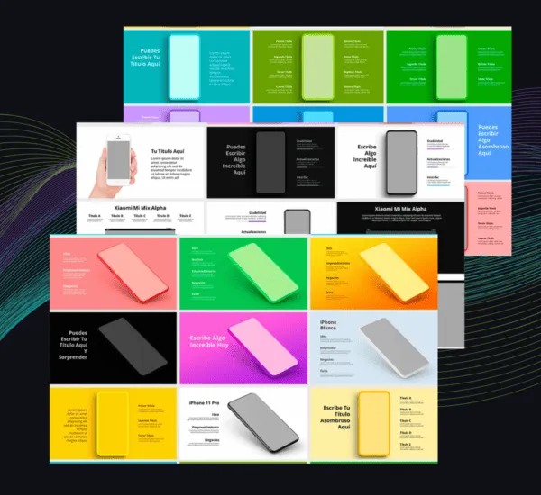 Mockups Celulares | Plantilla PowerPoint para Apps, Productos Digitales y Presentaciones UX