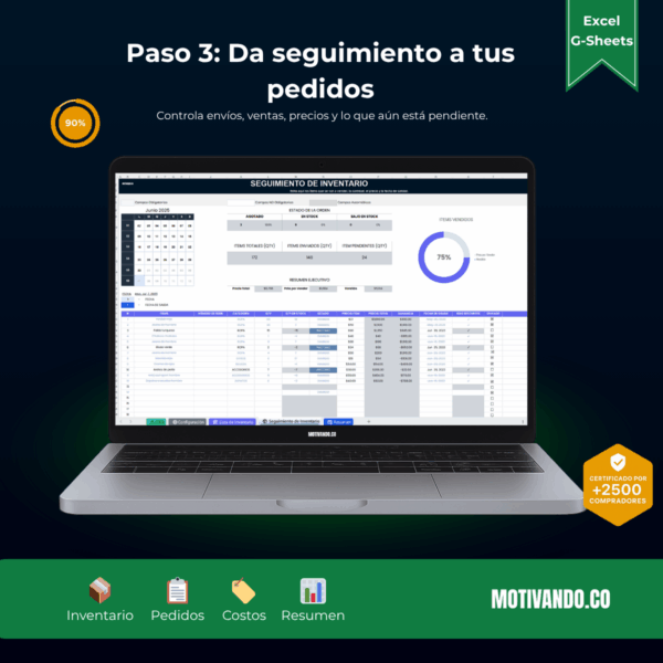 Seguimiento de Inventario | Plantilla para Excel y Google Sheets | Control Total de Stock, Pedidos y Proveedores