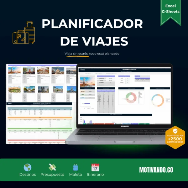 Plantilla Planificador de Viajes Excel y Google Sheets