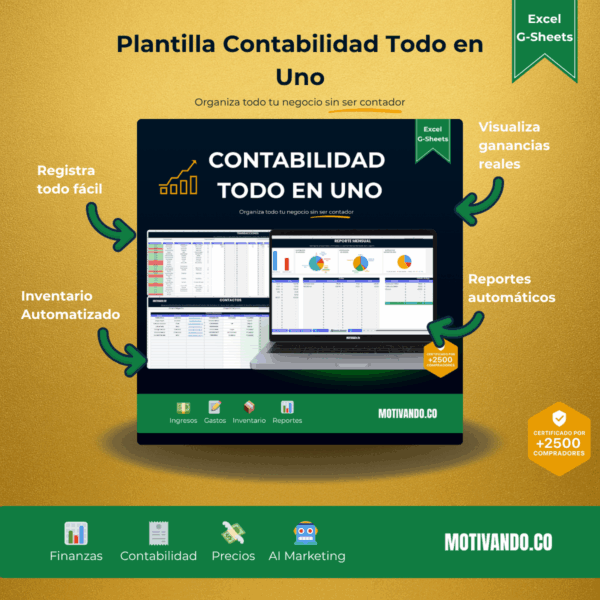 Pack Emprendedor 4 en 1 | Plantillas para Excel y ChatGPT | Finanzas, Contabilidad y Automatización
