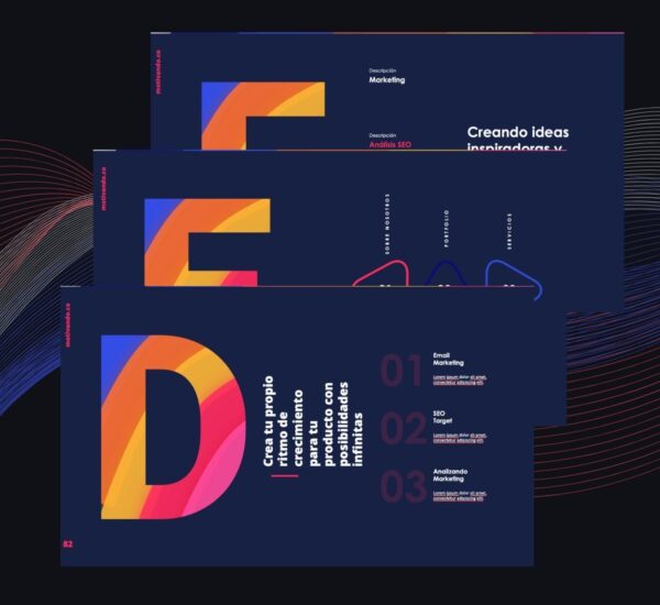 Plantilla PowerPoint Marketing Oscuro