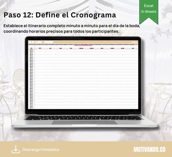 Wedding Planner Pro | Plantilla para Excel y Google Sheets | Organizador Completo de Bodas con Presupuesto, Invitados, Mesas y Timeline