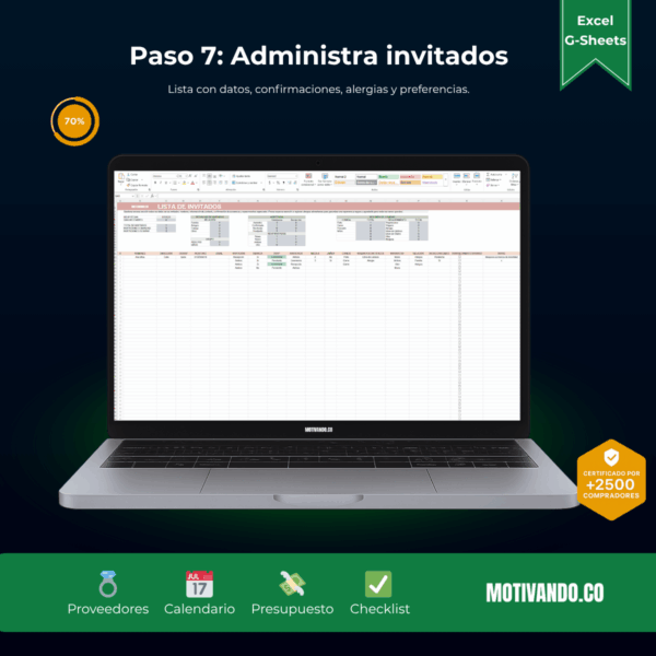 Wedding Planner Pro | Plantilla para Excel y Google Sheets | Organizador de Bodas con Presupuesto, Invitados y Cronograma