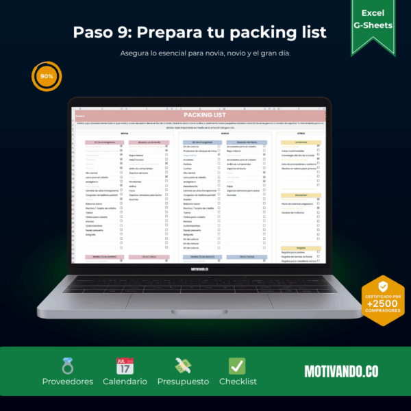 Wedding Planner Pro | Plantilla para Excel y Google Sheets | Organizador de Bodas con Presupuesto, Invitados y Cronograma