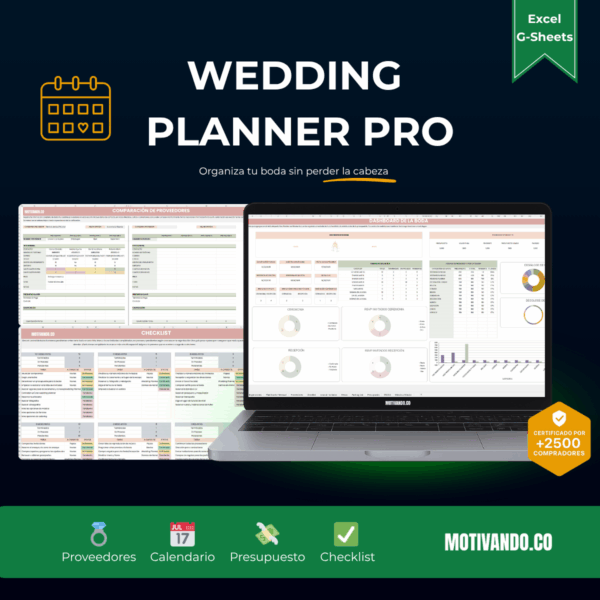 Plantilla Wedding Planner Excel y Google Sheets