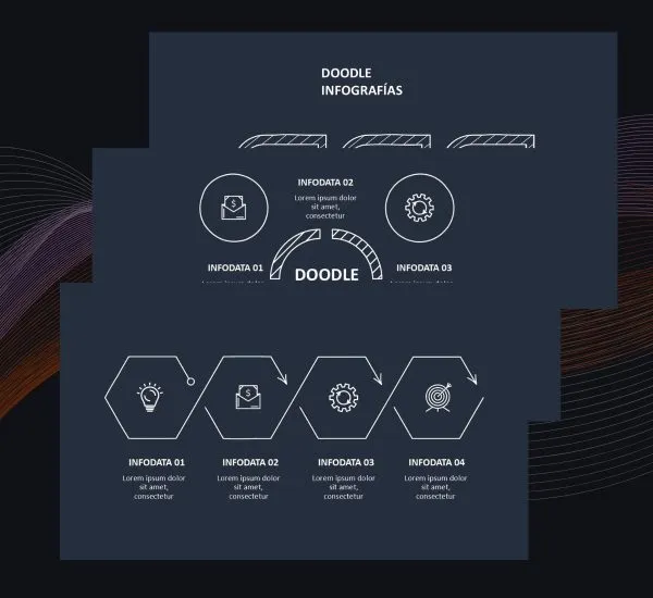 Plantilla Doodle Animada Oscura PowerPoint | Presentaciones Creativas e Impactantes