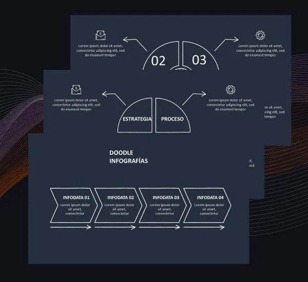 Plantilla Doodle Animada Oscura PowerPoint | Presentaciones Creativas e Impactantes