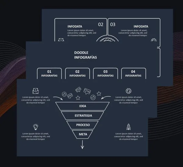Plantilla Doodle Animada Oscura PowerPoint | Presentaciones Creativas e Impactantes