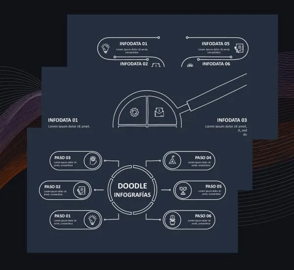 Plantilla Doodle Animada Oscura PowerPoint | Presentaciones Creativas e Impactantes