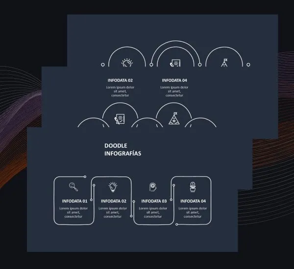 Plantilla Doodle Animada Oscura PowerPoint | Presentaciones Creativas e Impactantes