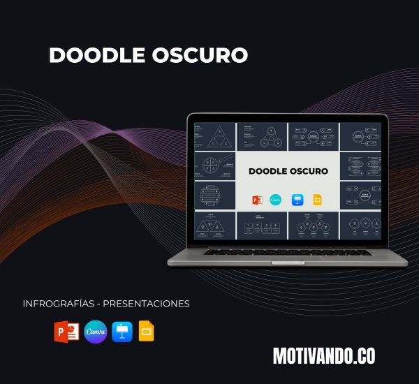 Plantilla PowerPoint Doodle Animada - Versión Oscura