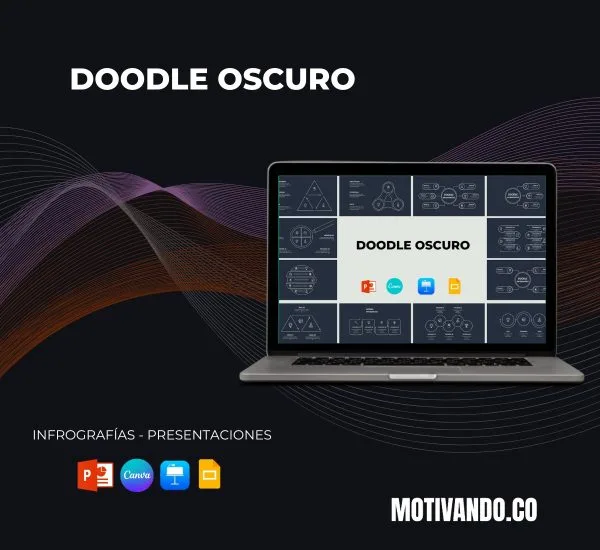 Plantilla Doodle Animada Oscura PowerPoint