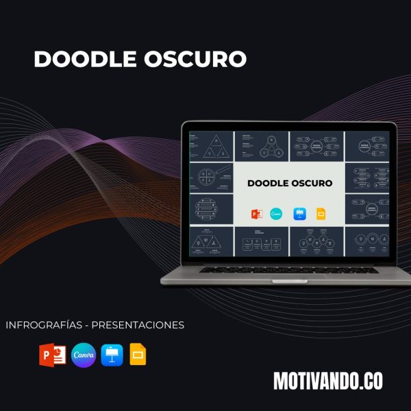 Plantilla PowerPoint Doodle Animada - Versión Oscura