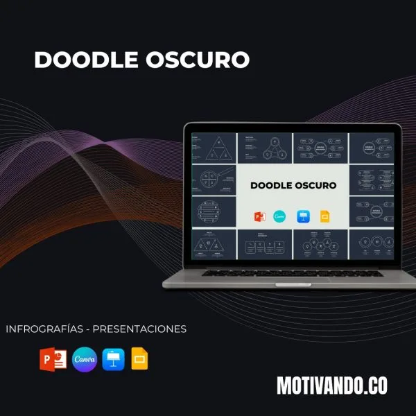 Plantilla Doodle Animada Oscura PowerPoint