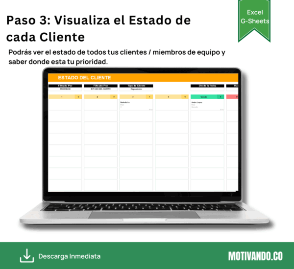Seguimiento de Clientes | Plantilla para Excel y Google Sheets | CRM Simple con Lista de Contactos, To Do List y Calendario